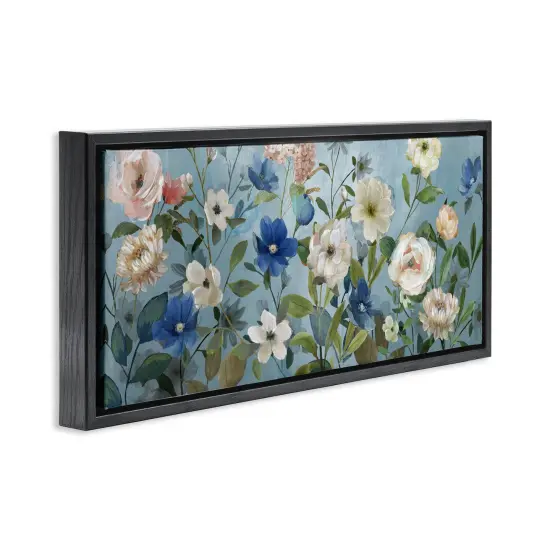Stupell Industries Mixed Garden Blooms on Blue Floating Frame By Nan {3}