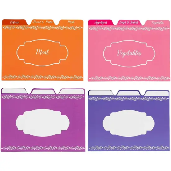 Recipe Card Dividers 4 x 6 Inches (Set of 24) Multicolor {5}