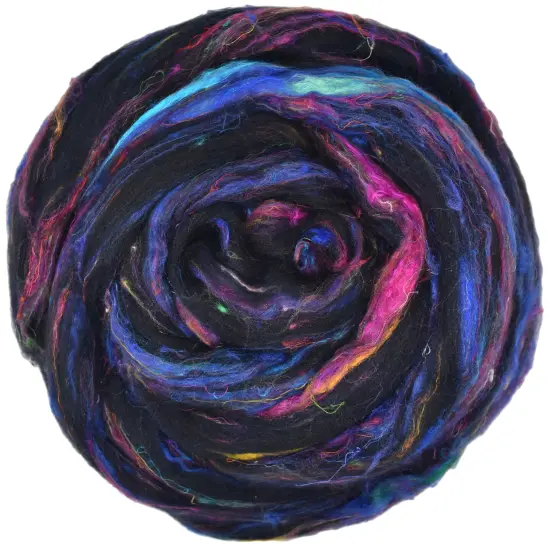 Merino Sari Blend - Merino Wool & Sari Silk Roving Fiber. Super Soft Combed Top For Hand Spinning, Needle Felting, Wet and Nuno Felting. Nirvana {1}