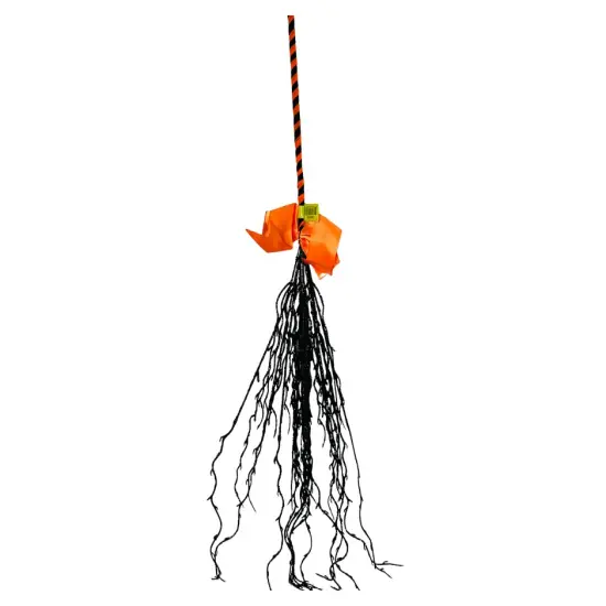 Sparkling Halloween Glitter Twig Witch Broom - 24 Inches of Enchanting Charm-56550ORBK {1}