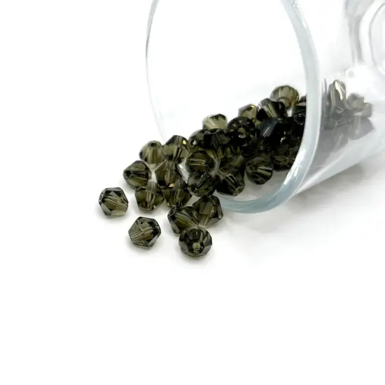 1 or 4 Strands 6x6mm Gray Brown Bicone Beads, Imitation Crystal, Grade AA {1}