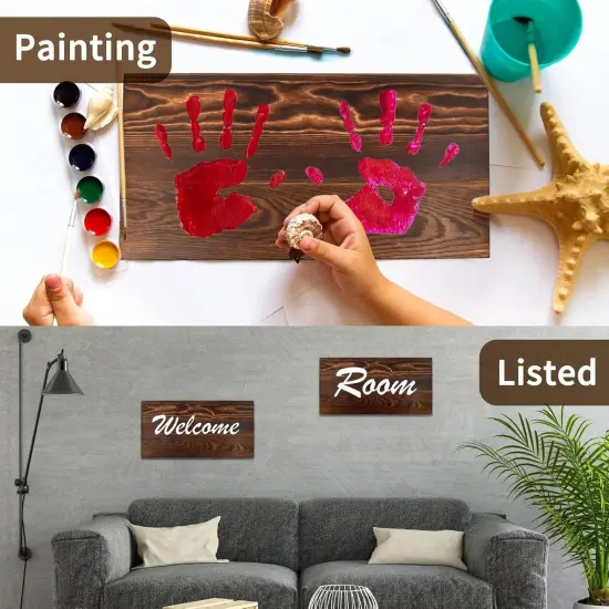 3Pack Rectangle Unfinished Wood Double Sided (11.4 * 6 * 0.59in)(Dark Brown) {3}