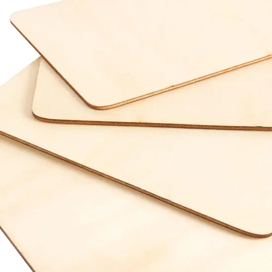 100 PCS Rectangle Unfinished Wood Pieces, 4 x 6 Inch {3}