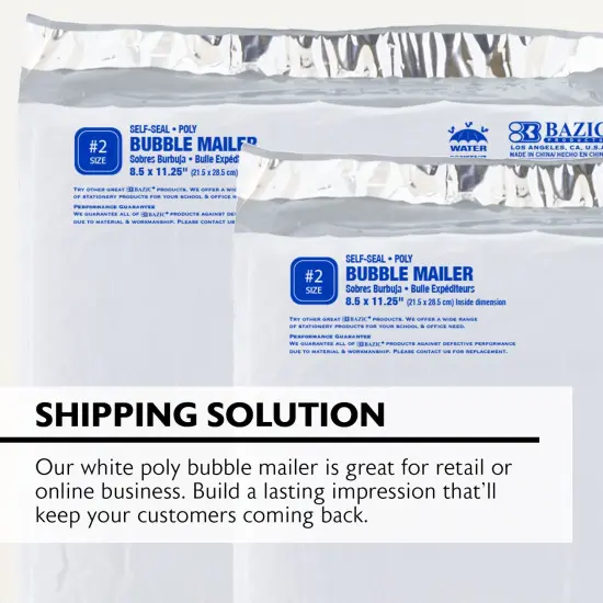 BAZIC Poly Bubble Mailer (#2) 8.5" x 11.25" (3/Pack) {5}