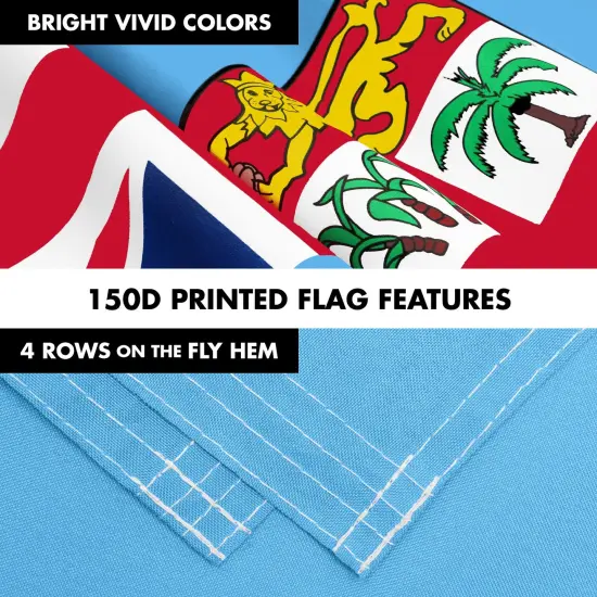 G128 Combo Pack: 6 Ft Tangle Free Aluminum Spinning Flagpole (Silver) & Fiji Fijian Flag 3x5 Ft, LiteWeave Pro Series Printed 150D Polyester | Pole with Flag Included {5}