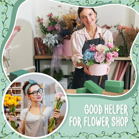 32 Pcs Floral Foam Blocks for Flower Arrangements 7.9 x 3.5 x 2.4 Inches Green Florist Foam Bricks Dry Wet for Fresh or Artificial Flowers Craft Plant for Wedding Garden Decorations {3}