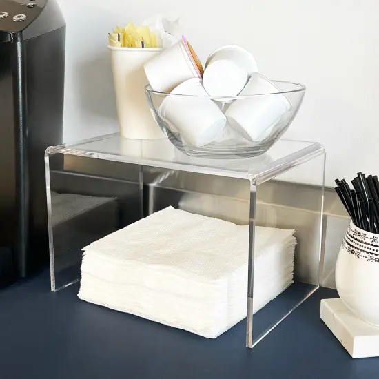 Plymor Clear Acrylic Rectangular Display Riser, 6" H x 9" W x 6" D (1/4" thick) {3}