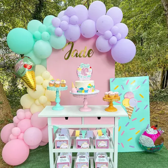 Light Purple Balloons - 12 inch 100pcs Latex - Round Pastel Purple Birthday Balloons with 2 Ribbons, Lilac Lavender Balloons {3}