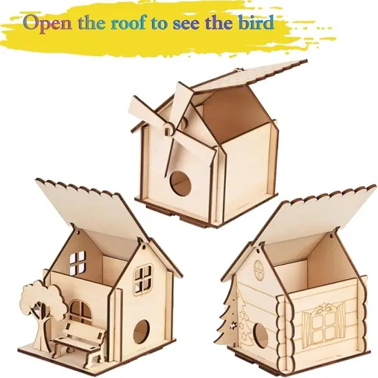3 Pack Bird House Crafts for Kids Ages 8-12 5-8, DIY Wooden Arts and Crafts Kit for Children to Build, Make Your Own Birdhouse, Summer Painting Activities Crafts Gifts Outdoor Toys for Boys Girls {2}