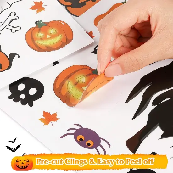671 PCS Halloween Window Clings, 10 Sheets Large Halloween Window Decorations {3}