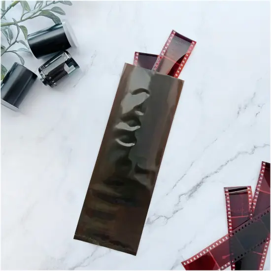 Plymor 3" x 9", 2 Mil Flat Open Amber UV Plastic Poly Bags {4}