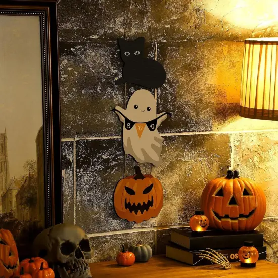 Halloween Boo Decorations Ghost Hanging Sign {2}