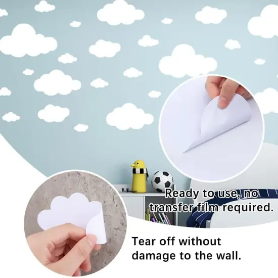 31pcs Big Clouds Vinyl Wall Decals {3}