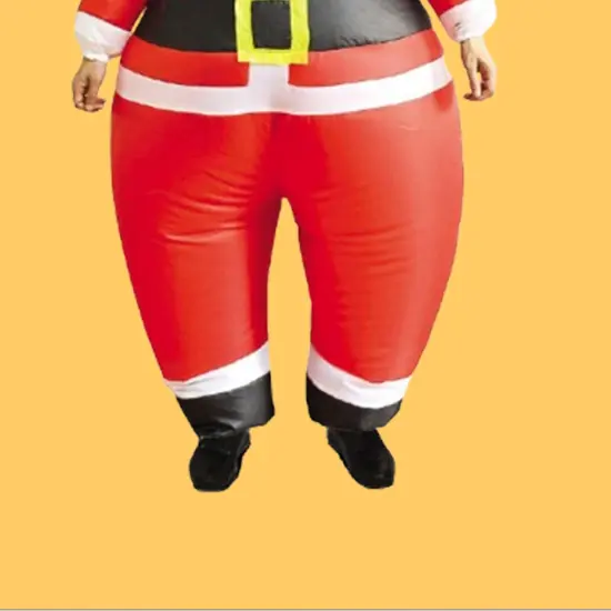 Inflatable Santa Adult Costume with Battery Operated Fan for Holiday Fun {5}