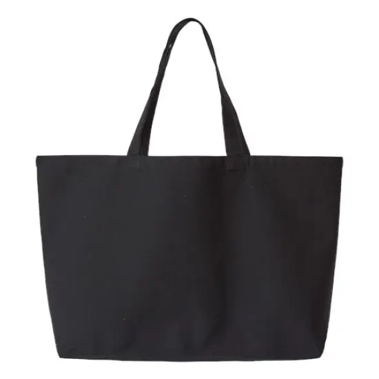 Liberty Bags&reg; Jumbo Recycled Midweight Gusseted Canvas Tote RECYCLED BLACK {1}