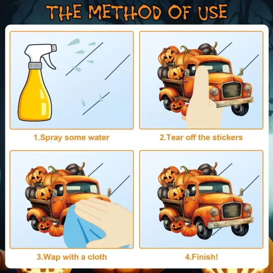 8 Sheet Halloween Window Clings Decals,Halloween Window Cling Sticker {5}