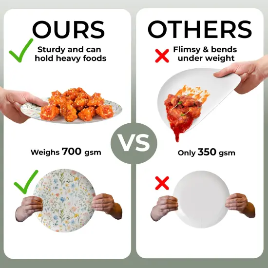 Earthtrends Heavy Duty Paper Plates for parties &ndash; Includes 8-Inch Paper Dessert Plates and 10-Inch Paper Dinner Plates &ndash; Disposable Floral Paper Plates for Parties, Weddings, Events, BBQs, Birthdays, Catering, Holidays &ndash; Elegant Tableware Set Fleur 32 {5}