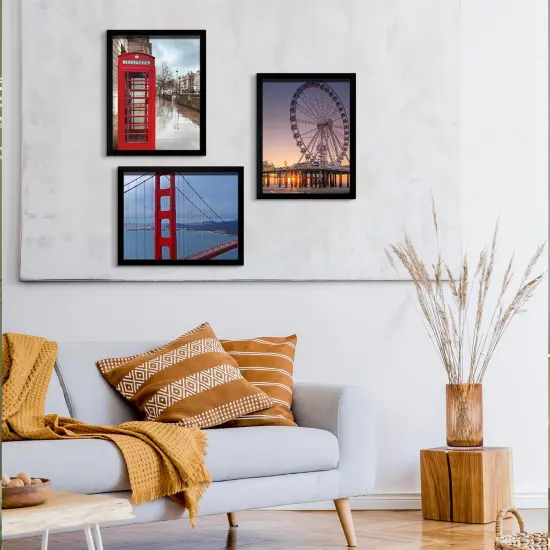 8x10 Picture Frame Wall Hanging Photo Frame, Black, 5 Pack {6}