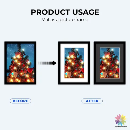 10 Pack Pre-Cut 5x7 Picture Mats for 4x6 Photos/Prints - Acid Free, Bevel Cut, White Core, 4-Ply Thickness (White & Black) {3}