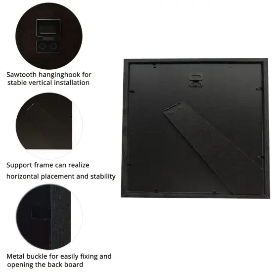 8x8 Shadow Box Frame Display Case, Wood with Plexiglass, Display Case Box for Memorabilia, Medal, Crafts,Tickets and Photos, Picture Frame for Wall and Tabletop (Black, 8x8) {6}