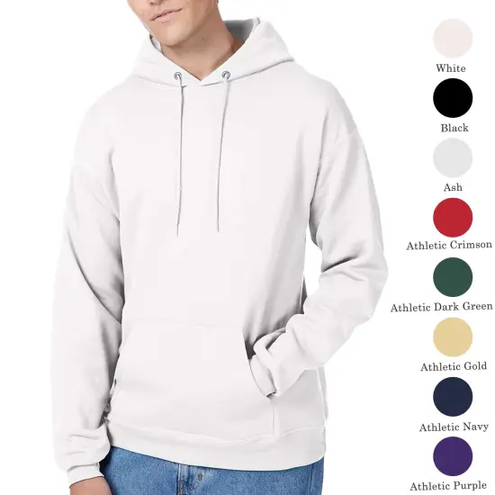 Hanes Men's Ecosmart Fleece Hooded Sweatshirt, Pullover Casual Hoodies Assorted Color Smoke grey {6}