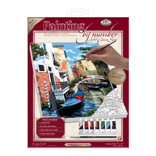 PCS5 | Painting by numbers™ 10pc 9" x 12" Venetian Scene Canvas Painting Project {1}