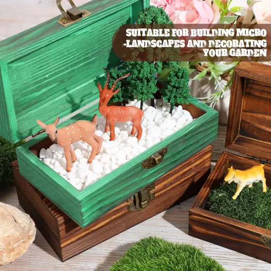 12 Pcs Wooden Boxes for Crafts 5.9 x 3.1 x 2 Inch Small Unfinished Wooden Boxes with Hinged Lids DIY Jewelry Box Gift Box Keepsake Treasure Chests {5}