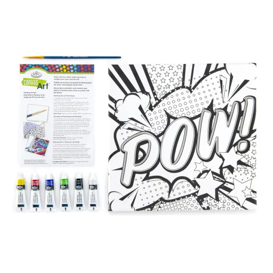 RTN-272 | Canvas Art&trade; 9pc Acrylic Painting "Pow!" Art Set {6}