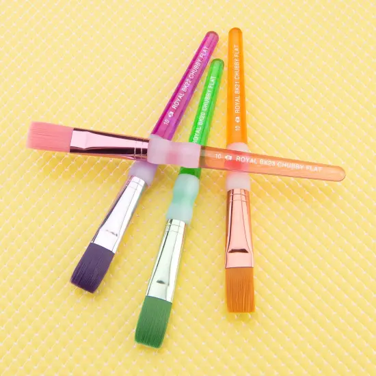 BK689 | Big Kid's Choice&trade; Lil' Grippers&trade; 4pc Nylon Chubby Flat Brush Set {2}