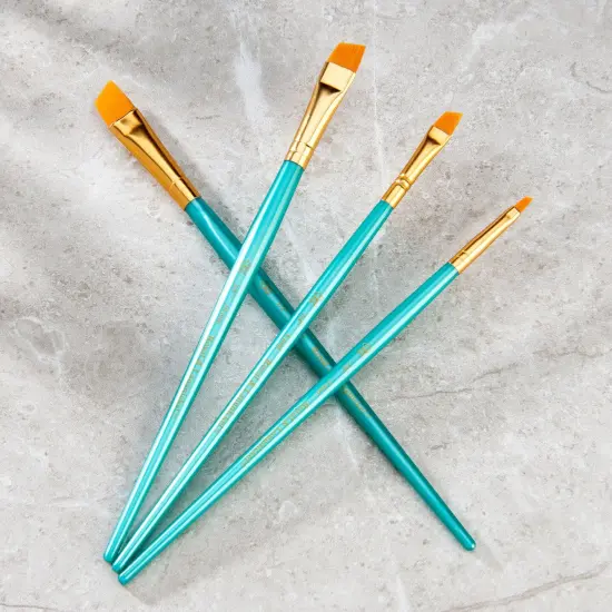 RSET-9191 | 4pc Golden Taklon Angular Brush Set {5}