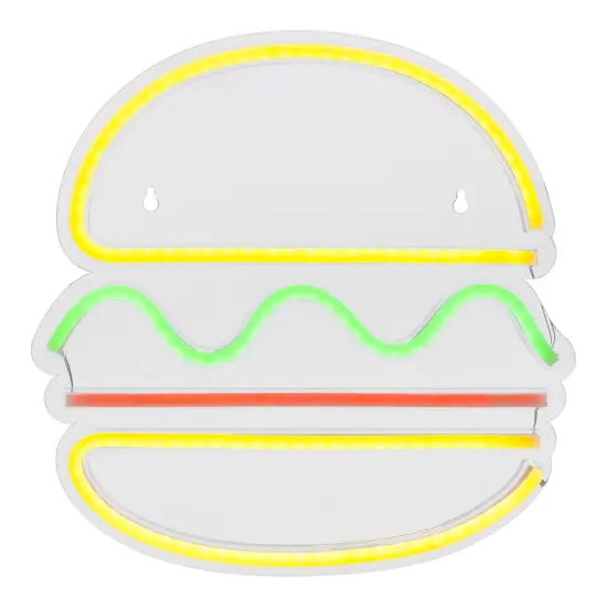 Northlight LED Hamburger Neon Lighted Wall Art - 11.75" Yellow {3}