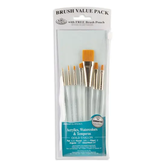 RSET-9157 | 7pc Golden Taklon Variety Brush Set {1}