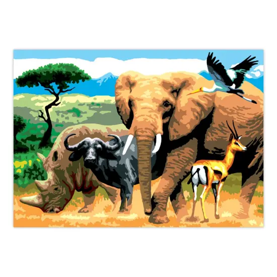 PJL9 | Painting by numbers™ 13pc 11.25" x 15.375" African Animals Painting Project {2}