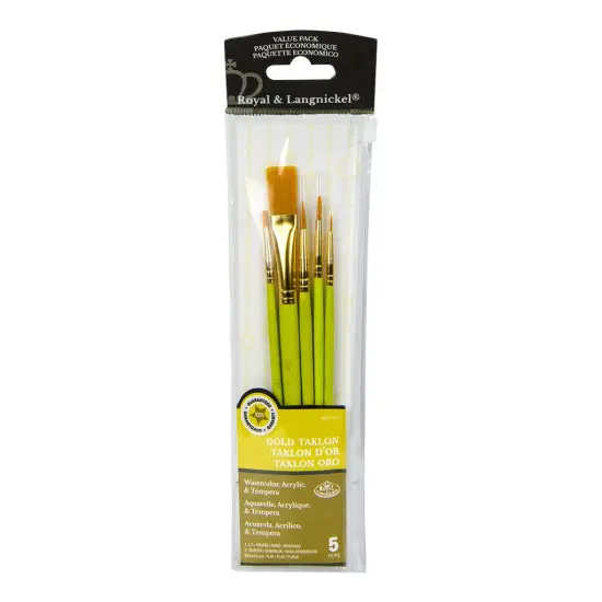 RSET-9122 | 5pc Golden Taklon Variety Brush Set {1}