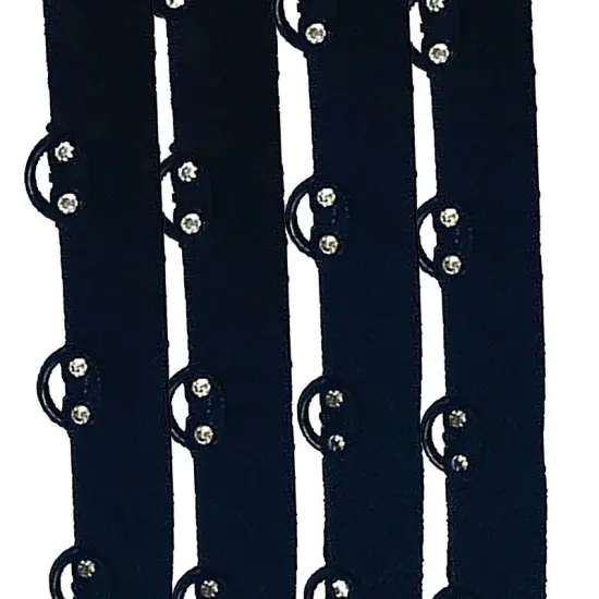 Black Eyelet Grommet Rhinestone Tape 1/2" Wide By the Yard {1}