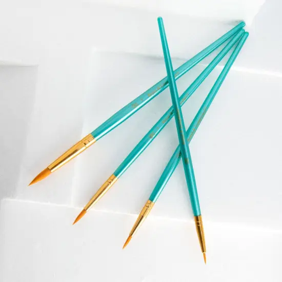 RSET-9190 | 4pc Golden Taklon Round Brush Set {5}