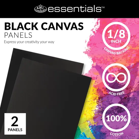 CNVB-BLK1216-2 | 2pk 12 x 16 Black Canvas Panel Value Black {4}