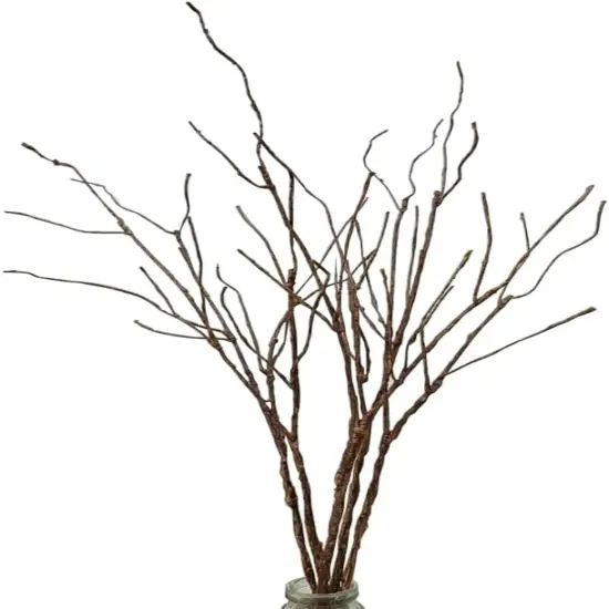 5PCS Artificial Lifelike Curly Willow Branches Decorative Dried Twigs, 25.9 Inches Fake Bendable Sticks Plastic Vines/Stems for DIY Greenery Plants Vases Home Office Party Decoration {1}