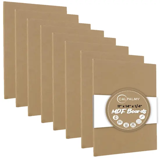 (8-Pack) CalPalmy 11&rdquo; x 14&rdquo; MDF Boards - 1/4&rdquo; Thick Boards for Carpentry, Interior Design, Hobby Crafts, and More - with Smooth, Unfinished Sides and Sanded Edges {2}