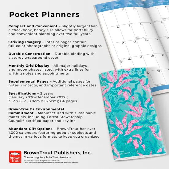 Ariel Collection | 2026-2027 3.5 x 6.5 Inch Two Year Monthly Pocket Planner Calendar {6}
