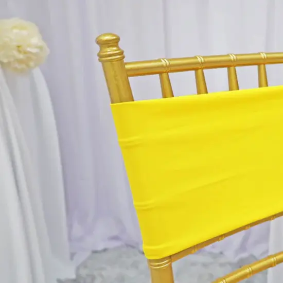 10 Pieces Canary Yellow Stretch Spandex Chair Bands 7 x 13 Inches {5}