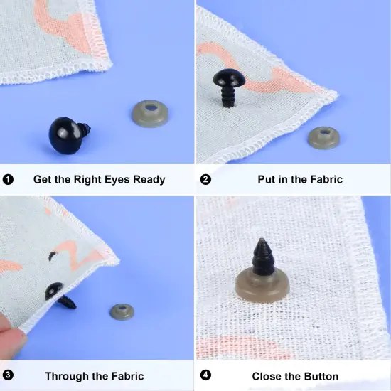 90Pcs Large Safety Eyes and Noses Kit Black Plastic Craft Dolls Eyes for DIY Puppets Bear Crafts Stuffed Animals Amigurumi Making Supplies (9 Sizes) {5}