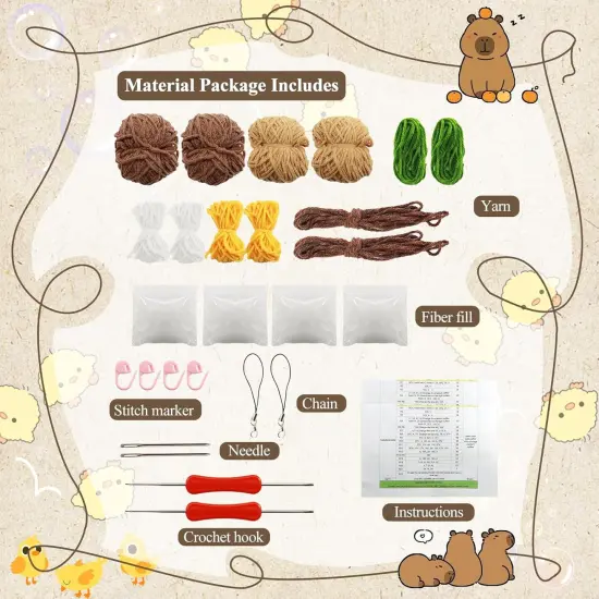 2 PCS Brown Capybara Crochet Kit {2}