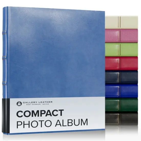 Gallery Leather Compact Photo Album 4x6-3 Ring Binder Photo Album, 60 Pages for 120 Photos, Fillable, Can Fit 4x6 Photos, Handcrafted Camden kiwi {2}