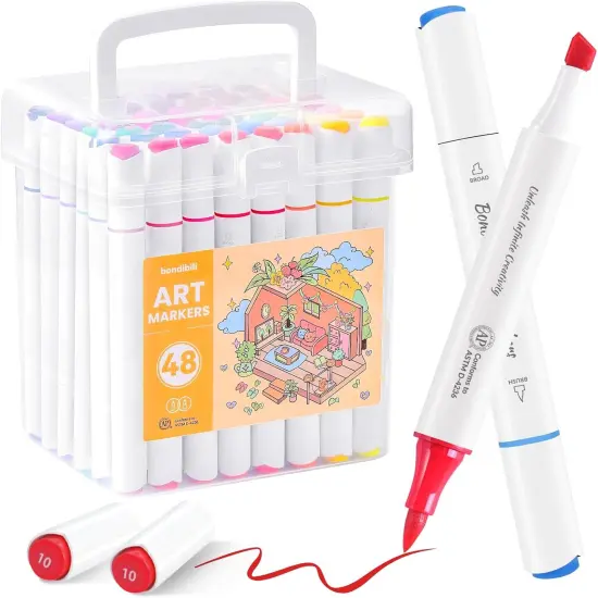 Alcohol Markers Brush Tip 48 Colors - Dual Tip {1}