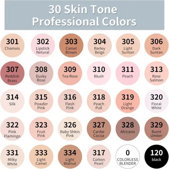 30 Flesh Colors Alcohol Based Markers Pens Set {4}