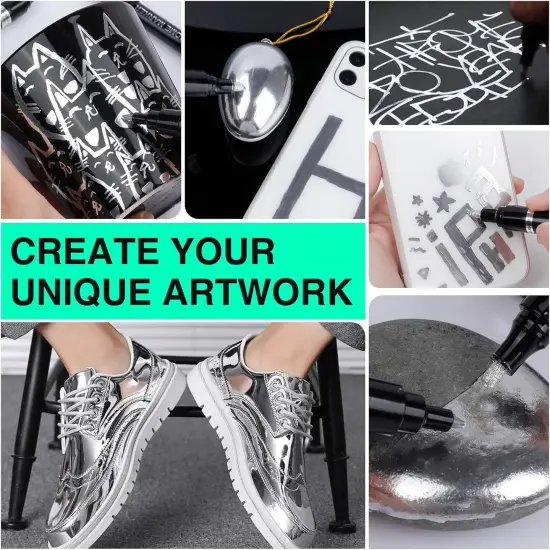 Silver Liquid Chrome Mirror Markers {5}