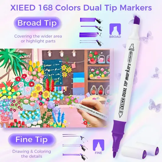 168 Colors Alcohol Markers {3}