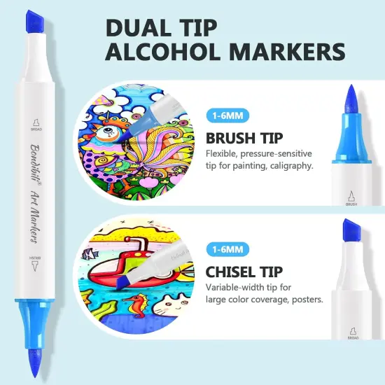 Alcohol Markers Brush Tip 60 Colors {4}