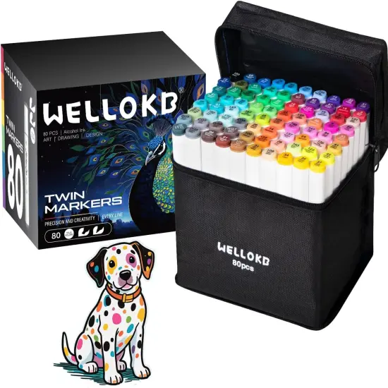 80 Colors Dual Tip Art Markers {1}
